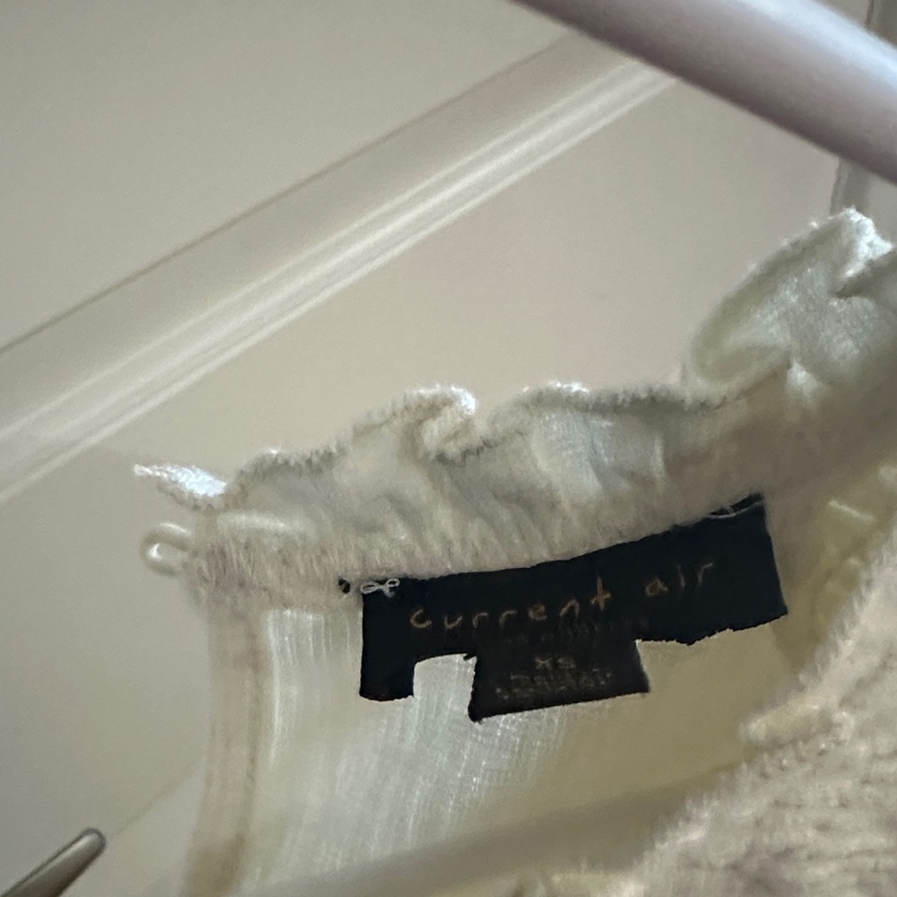 Current Air Cream Ruffled Collar Top - Picture 2 of 3